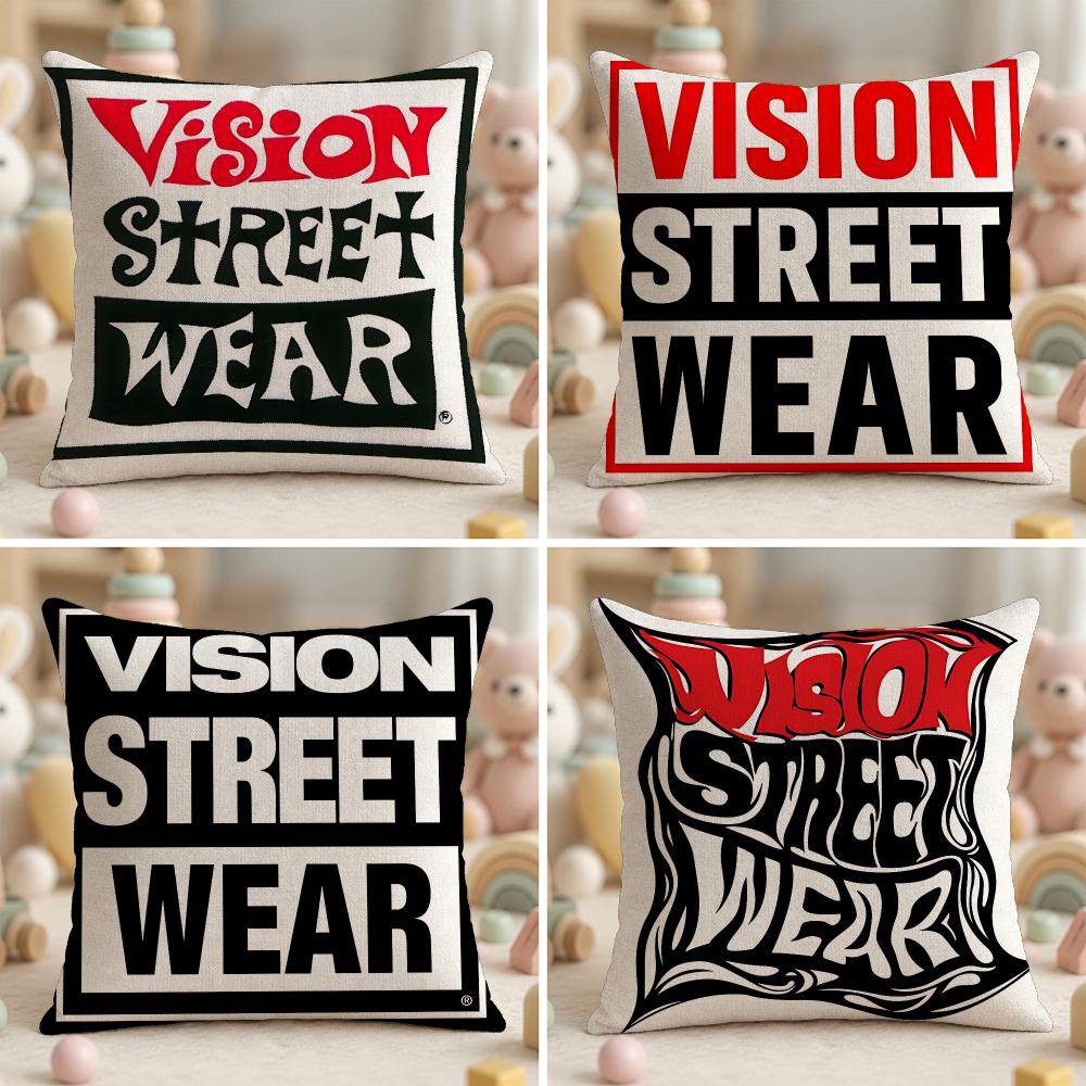 Streetwear Brand Home Decor - ปลอกหมอนอิงแบรนด์ดัง V-Vision Street WearS เนื้อนุ่มพิเศษ สัมผัสอ่อนโยนต่อผิว
