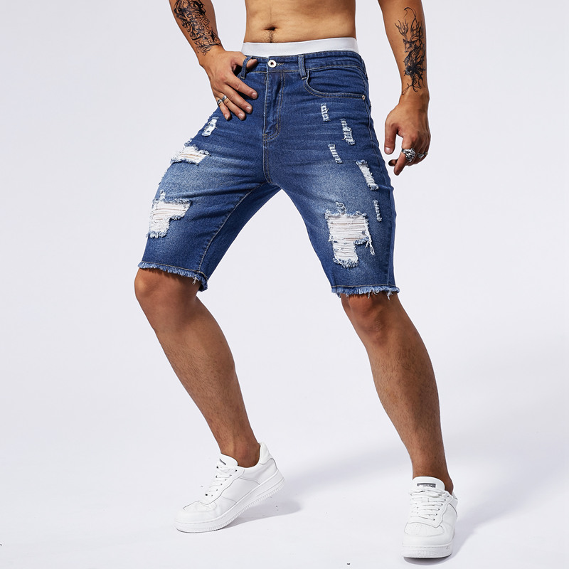 2025 ฤดูร้อนใหม่ผู้ชาย Ripped  - Streetwear Brand Denim บทวิจารณ์และราคา